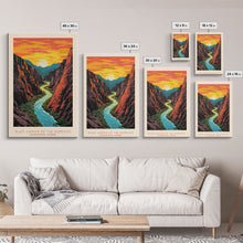 Load image into Gallery viewer, Black Canyon National Park Colorado Travel Art, National Park Print, Minimalist Travel Art, Midcentury Modern Style Landscape Painting