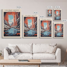 Carregar imagem no visualizador da galeria, Carlsbad Caverns National Park Travel Poster Print, Canvas Print Wall Art, New Mexico Travel Art, Midcentury Modern Travel Decor