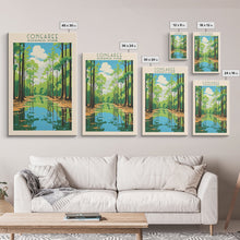 Cargar imagen en el visor de la galería, Congaree National Park South Carolina Travel Art, National Park Print, Minimalist Travel Art, Midcentury Modern Style Landscape Painting