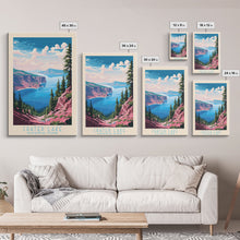 Load image into Gallery viewer, Crater Lake National Park Travel Poster Print, Canvas Print Wall Art, Oregon Travel Art, Midcentury Modern Travel Decor