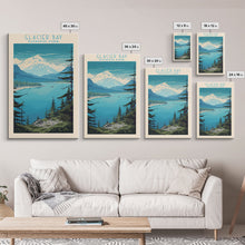Load image into Gallery viewer, Glacier Bay National Park Alaska Travel Art, National Park Print, Minimalist Travel Art, Midcentury Modern Style Landscape Painting