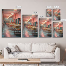 Load image into Gallery viewer, Diner, Coffee Shop Wall Art, Retro Wall Art, Canvas Print, Wall Hanging, Portrait Art, Kitchen Wall Decor, Kitchen Art, Moving Gift