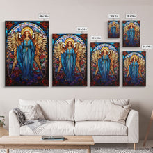 Load image into Gallery viewer, Angel, Fantasy Artwork Canvas Print, Wall Hanging, Portrait Art, Stained Glass Art, Mystical Wall Art, Tiny House Decor, Gift For Women