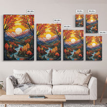 Carregar imagem no visualizador da galeria, Fall Wall Art, Abstract Nature Print, Forest Wall Art, Canvas Print, Wall Hanging, Portrait Art, Dining Room Decor, Moving Gift, Room Decor