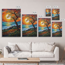 Load image into Gallery viewer, Beach Art, Sunset, Abstract Art, Ocean Wall Art, Canvas Print, Wall Hanging, Portrait Art, Gift For Her, Kitchen Wall Decor, Farmhouse Art