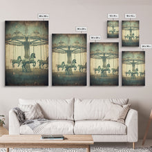 Load image into Gallery viewer, Carnival Art, Circus Print, Carousel Art Print, Canvas Print, Wall Hanging, Portrait Art, Spooky Room Decor, Entryway Prints, Home Wall Art