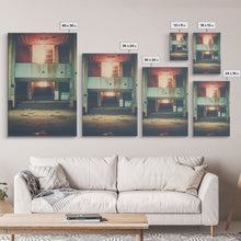 Carregar imagem no visualizador da galeria, Abandoned Building, Retro Wall Canvas Print, Wall Hanging, Portrait Art, Volleyball Mom, Tiny House Decor, Family Gift, Spooky Room Decor