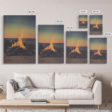Carregar imagem no visualizador da galeria, Campfire Wall Art, Beach Wall Art, Coastal Print, Canvas Print, Wall Hanging, Portrait Art, Minimalist Wall Art, Ocean Art, Military Gift