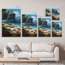 Load image into Gallery viewer, Beach Wall Art, Framed Canvas Print, Beach Canvas Wall Art, Long Beach Wall Art - "Abandoned" - Stuck On A Desert Island