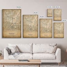 Load image into Gallery viewer, Denver map print poster canvas, Colorado map print poster canvas, Denver city map print poster canvas, framed road map art, office decor