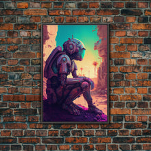 Load image into Gallery viewer, Android deep in thought, AI, fine art poster print