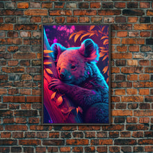 Carregar imagem no visualizador da galeria, Cute Retro Wave Koala Bear, framed canvas print, Animals of Australia