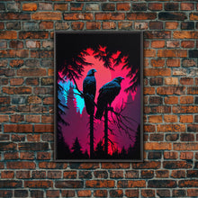 Load image into Gallery viewer, Birds of Prey sitting in a tree, Red-Tailed Hawk art, framed canvas print, birds of prey, hunter birds, animal art