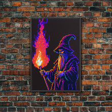 Load image into Gallery viewer, Angry Old Wizard Fire Scepter Gamer Fine Art Print, Wall Decor, Wall Poster, Wall Art Print