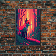 Load image into Gallery viewer, Fuchsia Fox In Woods Forest Twilight Sunset Fine Art Print, Wall Decor, Wall Poster, Wall Art Print