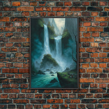Carregar imagem no visualizador da galeria, Fantasy Waterfall Oil Painting Canvas Print, Framed Canvas Art, Living Room Wall Decoration