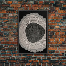 Carregar imagem no visualizador da galeria, Framed Canvas Print Wall Art, Grunge Forest Tree Rings, Abstract Illustrations, Modern Art, Nordic Decor for Bedroom, Tree Cross Section