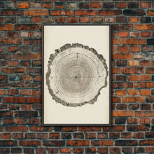 Carregar imagem no visualizador da galeria, Framed Canvas Print Wall Art Pastel Grunge Wood Tree Rings Abstract Illustrations Minimalist Modern Art Boho Decor Framed Canvas Print