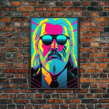 Carregar imagem no visualizador da galeria, Businessman Odin Pop Art Movie Poster Art, Norse Mythology, Wall Art, Framed Canvas Print, Futuristic Portrait of Odin, WPAP Style