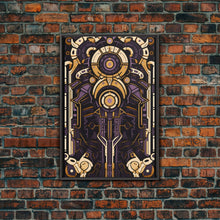 Load image into Gallery viewer, Art Deco Pattern Wall art, Framed Canvas Print, Art Deco, Patterns art, Yellow & purple art, Ornament art, Colorful painting, Light colors