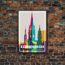 Load image into Gallery viewer, Edinburgh Travel Poster, Europe Wall Art, Scotland Art Print, Travel Wall Print, Travel Poster, Travel Wall Art, Canvas Wall Print