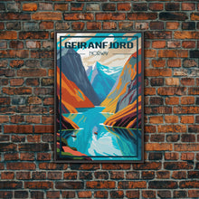 Load image into Gallery viewer, Geirangerfjord Wall Art, Norway Travel Poster, Europe Wall Poster, Travel Wall Print, Travel Poster, Travel Wall Art, Canvas Wall Print