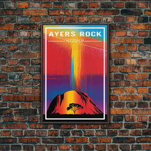 Carregar imagem no visualizador da galeria, Australia Art, Ayers Rock, Australia, Colorful Art, Travel Wall Print, Travel Poster, Travel Artwork, Travel Wall Art, Canvas Wall Print