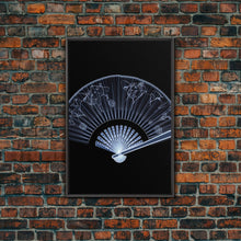Cargar imagen en el visor de la galería, Folding Fan Wall Art, Chinese Art Print, White Fan, Black And White, Minimalist Print, Wall Decor, Canvas Print, Wall Art, Framed Canvas