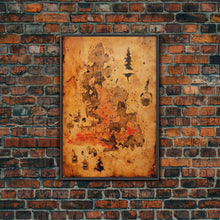 Carregar imagem no visualizador da galeria, Abstract Map Wall Decor, Abstract Art, Antique Map Wall Art, Geography Wall Art, Wall Decor, Canvas Print, Wall Art, Framed Canvas