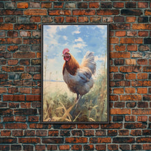 Load image into Gallery viewer, Rooster Wall Art, Rooster Painting, Farmhouse Art, Country Wall Art, Minimalist Wall Art, Wall Decor, Canvas Print, Wall Art, Framed Canvas