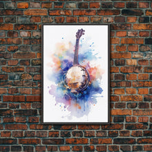 Load image into Gallery viewer, Banjo Gift, Banjo Wall Art Canvas Print, Country Music Art, Guitar Art, Banjo Poster Print, Banjo Gifts, Musical Art, Southern Music Decor