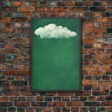 Load image into Gallery viewer, Emerald Green Rain Cloud Wall Art, Framed Canvas Or Poster Print, Abstract Art Print, Minimalist Wall Decor, Maximalist Decor, Dark Green