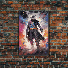 Load image into Gallery viewer, Cosmic Cyberpunk Cowboy Graffiti Art, Framed Canvas Print #4954