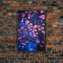 Cargar imagen en el visor de la galería, Cherry Blossom Art, Pink Flowers, Japanese Art, Sakura, Canvas Print, Wall Art, Vertical Art, Gift For Boss, Preppy Room Decor, Office Print