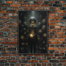 Load image into Gallery viewer, Dark Fantasy Art, Spooky Decor, Goth Decor, Canvas Print, Wall Art, Vertical Print, Dark Wall Art, Video Game Art, Gaming Wall Decor
