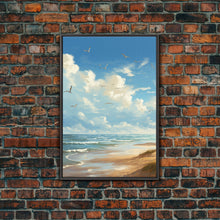 Load image into Gallery viewer, Beach Wall Print, Ocean Wall Art, Seashore, Seascape Art, Canvas Print, Wall Art, Vertical Art, Gifts For Grandma, Bedroom Prints