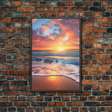 Load image into Gallery viewer, Beach Sunset Wall Art, Nautical Wall Art, Seashore Wall Art, Canvas Print, Wall Art, Vertical Art, Moving Gift, Room Decor, Entryway Prints