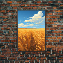 Carregar imagem no visualizador da galeria, Farm Wall Print, Wheat Feld Wall Art. Countryside Art, Canvas Print, Wall Art, Vertical Art, Couple Gift, Ranch Wall Art, Bedroom Prints