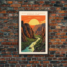 Load image into Gallery viewer, Black Canyon Of The Gunnison National Park Travel Poster Print, Canvas Print Wall Art, Colorado Travel Art, Midcentury Modern Travel Decor