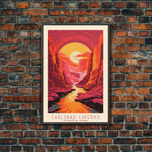 Carregar imagem no visualizador da galeria, Carlsbad Caverns National Park New Mexico Travel Art, National Park Print, Minimalist Travel Art, Midcentury Modern Style Landscape Painting