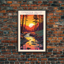Carregar imagem no visualizador da galeria, Cuyahoga Valley National Park Ohio Travel Art, National Park Print, Minimalist Travel Art, Midcentury Modern Style Landscape Painting