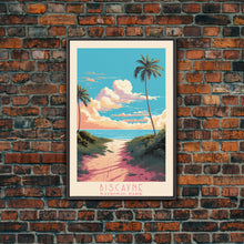 Load image into Gallery viewer, Biscayne National Park, Framed Wall Art Canvas Print, Travel Poster, Florida Travel Art, Roadtrip Decor, Cool Art, Retro State Park Art