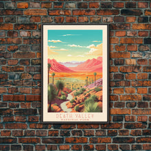 Load image into Gallery viewer, Death Valley National Park Travel Poster Print, Canvas Print Wall Art, California Travel Art, Midcentury Modern Travel Decor, MCM Wall Art