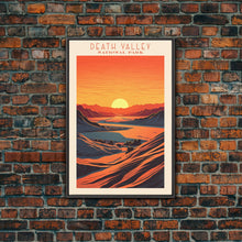 Load image into Gallery viewer, Death Valley National Park Travel Poster Print, Canvas Print Wall Art, California Travel Art, Midcentury Modern Travel Decor, MCM Wall Art
