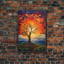 Carregar imagem no visualizador da galeria, Burning Tree Art, Abstract Art, Tree Wall Art, Canvas Print, Wall Hanging, Portrait Art, Thank You Gift, Bedroom Prints, Indie Room Decor