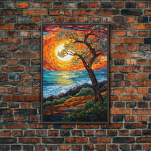 Load image into Gallery viewer, Beach Art, Sunset, Abstract Art, Ocean Wall Art, Canvas Print, Wall Hanging, Portrait Art, Gift For Her, Kitchen Wall Decor, Farmhouse Art