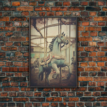 Carregar imagem no visualizador da galeria, Abandoned Circus, Carousel Art, Carnival Art, Canvas Print, Wall Hanging, Portrait Art, College Dorm Decor, Gaming Wall Decor, Office Art