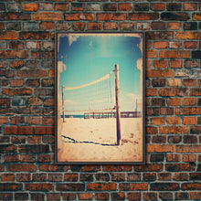 Load image into Gallery viewer, Beach, Volleyball, Beach Decor, Sports Art, Canvas Print, Wall Hanging, Portrait Art, Volleyball Mom, Tiny House Decor, Family Gift