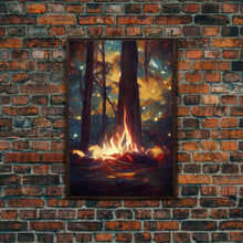Carregar imagem no visualizador da galeria, Abstract Campfire Art, Framed Canvas Print, Ready To Hang Framed Wall Art, Living Room Wall Hanging