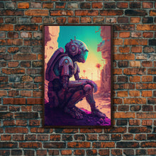 Load image into Gallery viewer, Android deep in thought, AI, fine art poster print